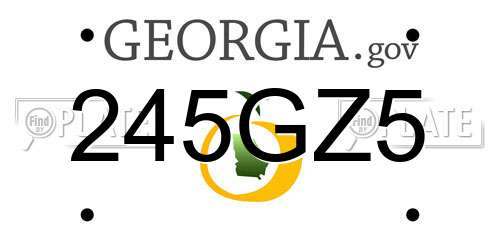 245GZ5 Georgia License Plate