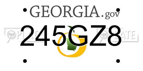 245GZ8 Georgia License Plate
