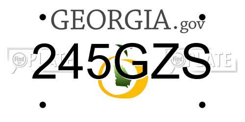 245GZS Georgia License Plate