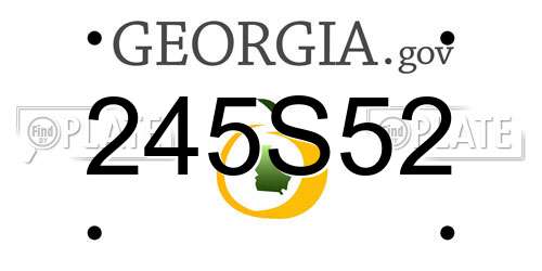 245S52 Georgia License Plate