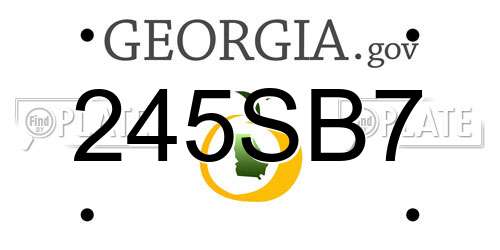 245SB7 Georgia License Plate