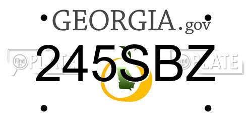 245SBZ Georgia License Plate