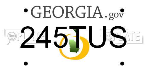 245TUS Georgia License Plate