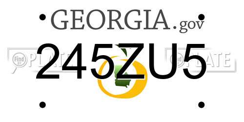 245ZU5 Georgia License Plate
