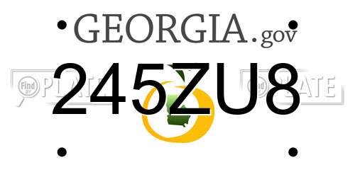 245ZU8 Georgia License Plate