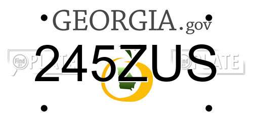 245ZUS Georgia License Plate