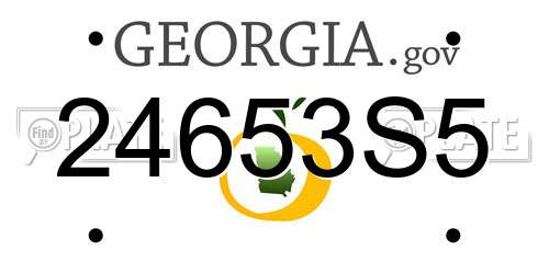 24653S5 Georgia License Plate