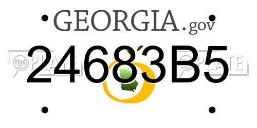 24683B5 Georgia License Plate