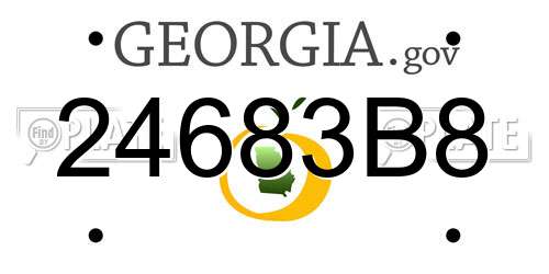 24683B8 Georgia License Plate