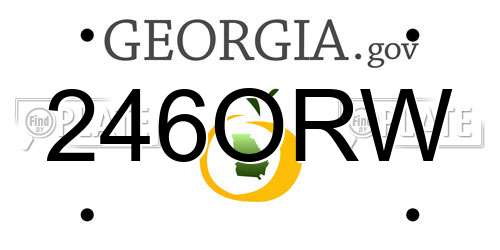 246ORW Georgia License Plate