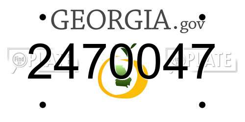 2470047 Georgia License Plate