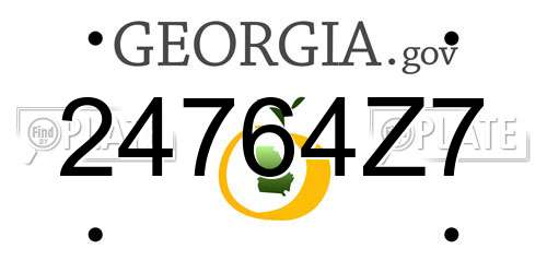 24764Z7 Georgia License Plate