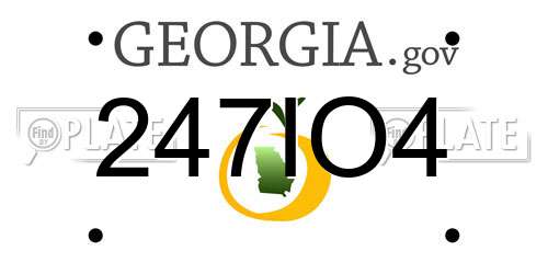 247IO4 Georgia License Plate