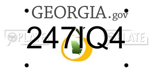 247IQ4 Georgia License Plate
