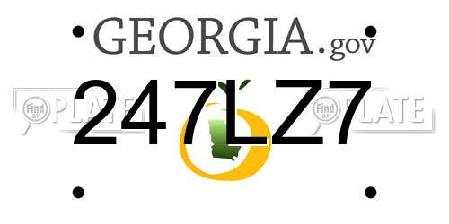 247LZ7 Georgia License Plate