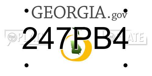 247PB4 Georgia License Plate