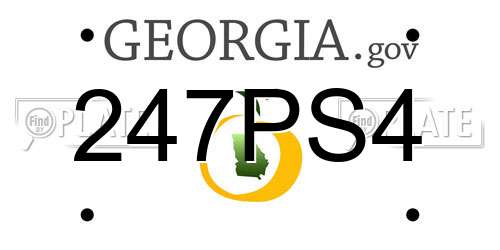 247PS4 Georgia License Plate