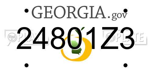 24801Z3 Georgia License Plate