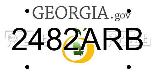 2482ARB Georgia License Plate