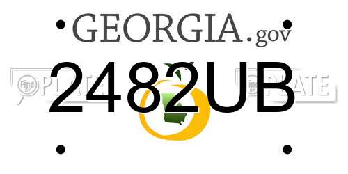 2482UB Georgia License Plate
