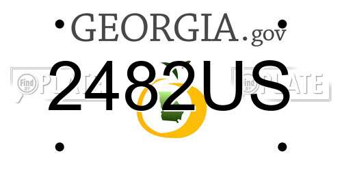 2482US Georgia License Plate