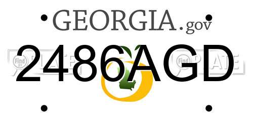 2486AGD Georgia License Plate