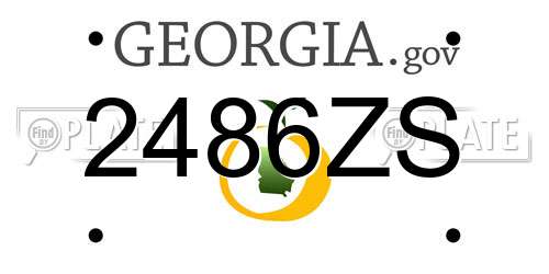 2486ZS Georgia License Plate