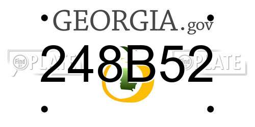 248B52 Georgia License Plate