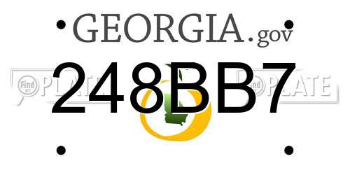 248BB7 Georgia License Plate