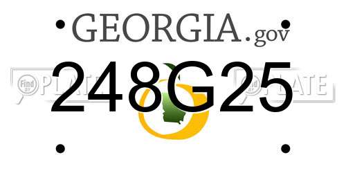 248G25 Georgia License Plate