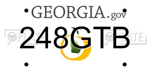 248GTB Georgia License Plate