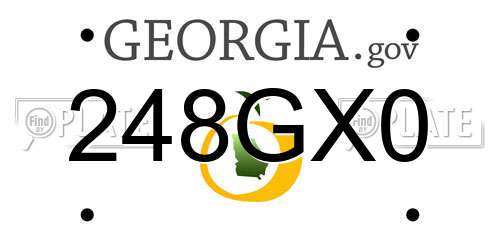 248GX0 Georgia License Plate