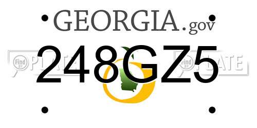 248GZ5 Georgia License Plate