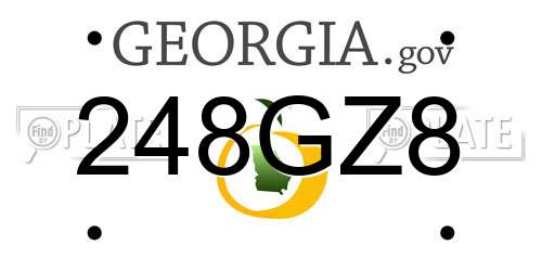 248GZ8 Georgia License Plate