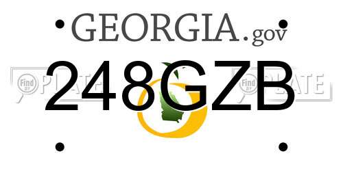 248GZB Georgia License Plate