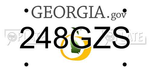 248GZS Georgia License Plate