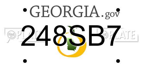 248SB7 Georgia License Plate