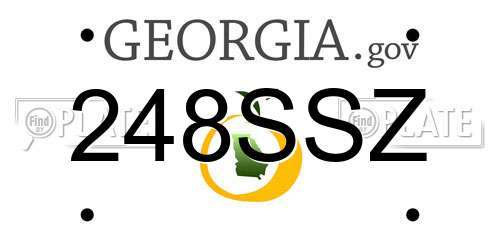 248SSZ Georgia License Plate