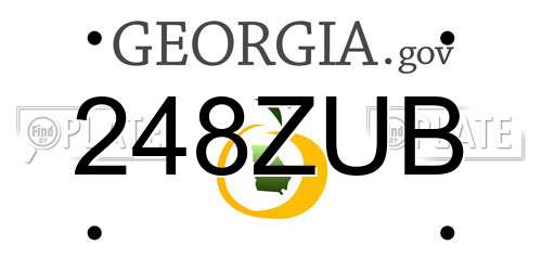 248ZUB Georgia License Plate