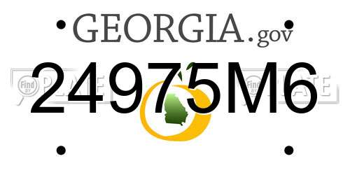 24975M6 Georgia License Plate