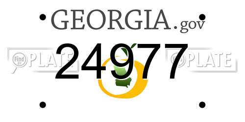 24977 Georgia License Plate