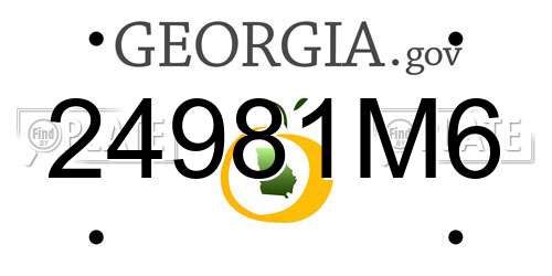 24981M6 Georgia License Plate