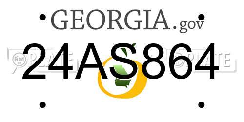 24AS864 Georgia License Plate