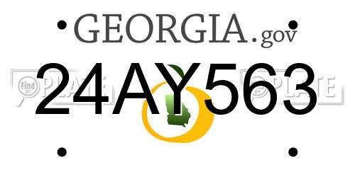 24AY563 Georgia License Plate