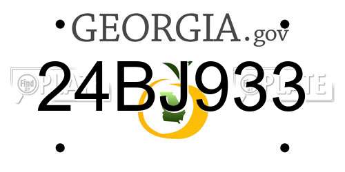 24BJ933 Georgia License Plate