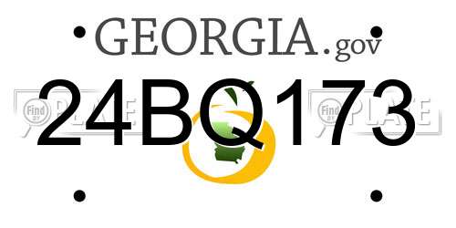 24BQ173 Georgia License Plate