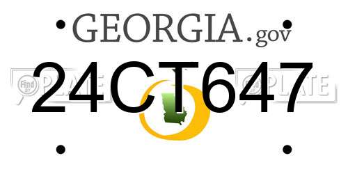 24CT647 Georgia License Plate