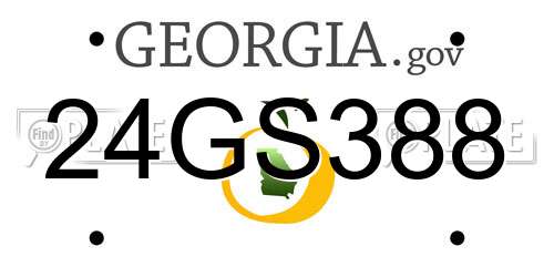 24GS388 Georgia License Plate