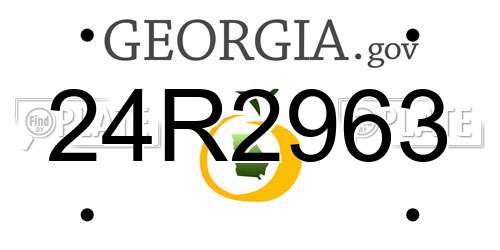 24R2963 Georgia License Plate