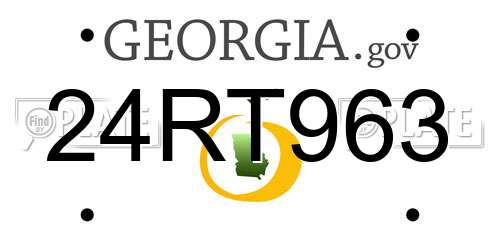 24RT963 Georgia License Plate